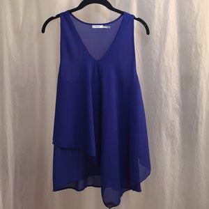 Poetry Small Royal Blue Draping Racerback Top